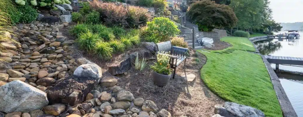 Landscape drainage and grading work for a Southern Oregon backyard